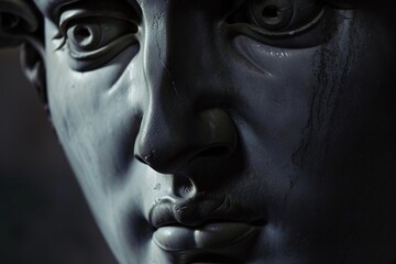 A detailed shot of a male figure's facial features, perfect for use in illustrations or designs where human likeness is important
