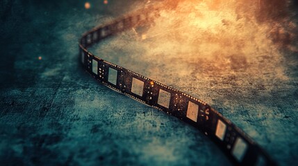 Vintage Film Strip Artwork: Perfect for Sporty Interiors &ndash; A Nostalgic Touch with Soft Glow and Subtle Scratches to Enhance Your Space