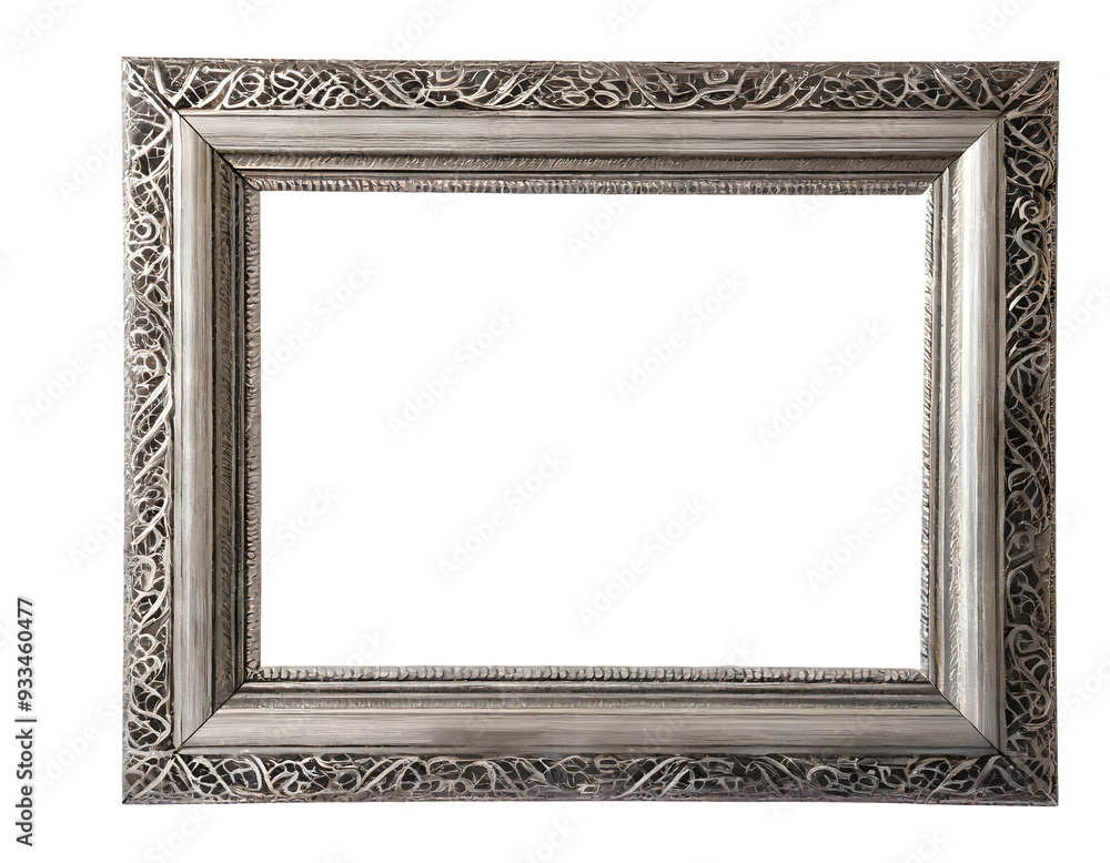 Poster geometric frame outline on a white isolated background. generative ai.