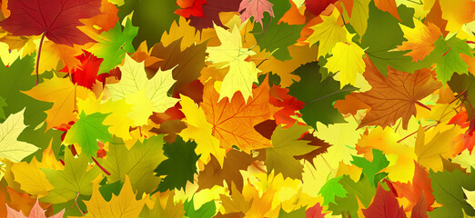 autumn red yellow green maple leaves background texture 