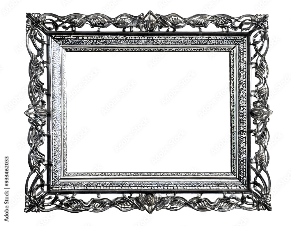 Poster geometric frame outline on a white isolated background. generative ai.