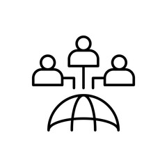 Market people outline icons, minimalist vector illustration ,simple transparent graphic element .Isolated on white background