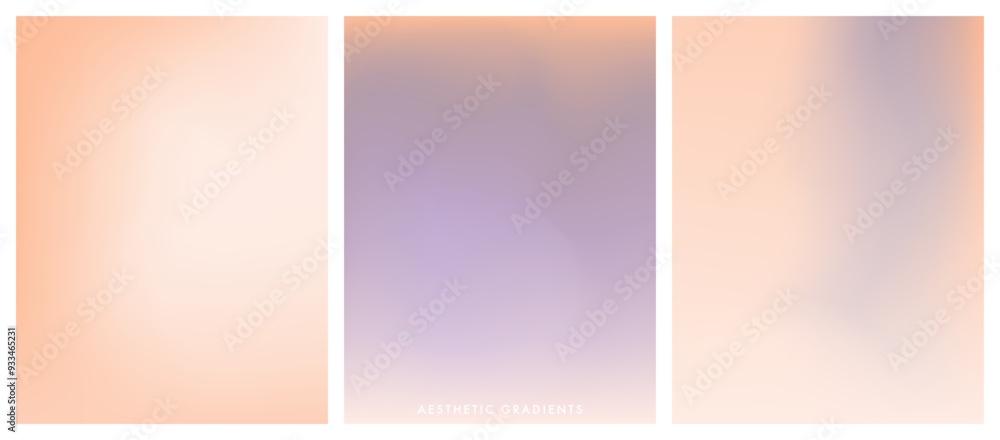 Aufkleber blurred light fresh orange gradient background set. vector simple and soft backdrop. abstract light 
