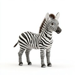 Obraz premium A playful cartoon zebra with striking black and white stripes, perfect for children's themes and creative designs.