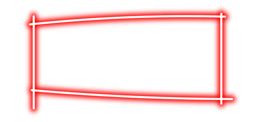 Neon red blank frame design element
