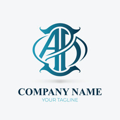 Gradient AB monogram vector logo template