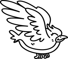 bird cartoon doodle line
