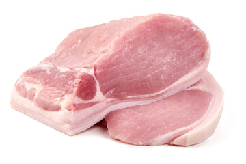 Chilled pork ham, isolated on white background. High resolution image.