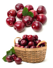 Sweet plum isolated on white background 