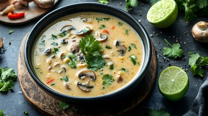 Vegan Mushroom Soup with Coconut Milk Cilantro and Lime   Nourishing and Delicious Plant Based Dish
