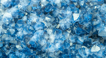 Blue Crystal Mineral Stone. Gems. Mineral crystals in the natural environment. Texture of precious...