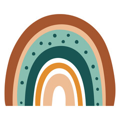 Fototapeta premium Layered Bohemian Rainbow, vintage retro Rainbow clipart, Rainbow illustration