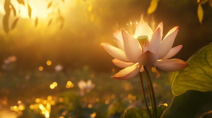 a blooming flower radiating soft light