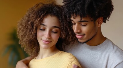Intimate Young Couple Enjoying Tender Moment Together