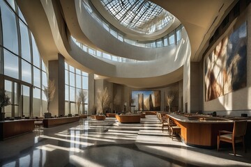 Grand Lobby with Curved Ceilings and Natural Light