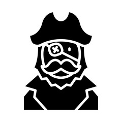 Pirate Captain glyph icon