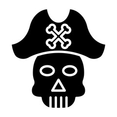 Pirate Skull Cap glyph icon
