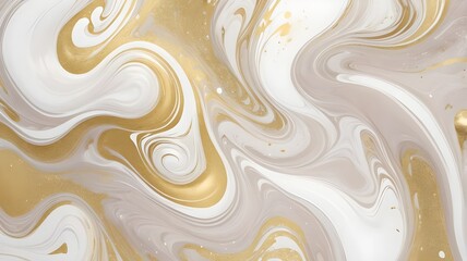 Beautiful White and Pastel Liquid Swirls with Gold Gli