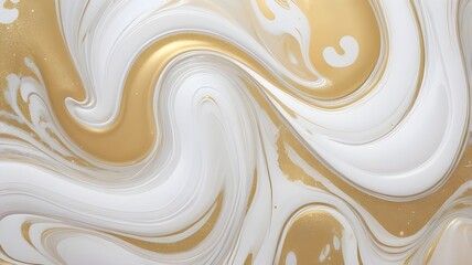 Beautiful White and Pastel Liquid Swirls with Gold Gli