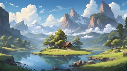 Beautiful landscape illustration