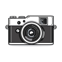 Flat illustration of a digital camera