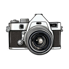 Flat illustration of a digital camera