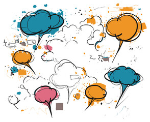 Illustration of colorful comic cloud