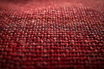 Fototapeta premium Close-Up of Red Textured Fabric Weave Pattern - Perfect for Textile Design, Backgrounds, and Art Projects