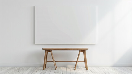 empty clean board on a white clean wall