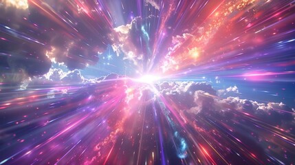 Obraz premium Spectacular Cosmic Light Burst with Vivid Colors in Space