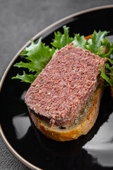 spam meat sandwich fresh meal food snack on the table copy space food background rustic top view