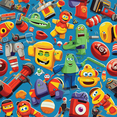 Cartoon seamless patterns for kids