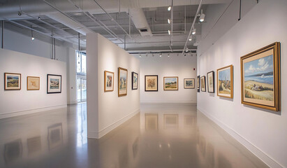 Obraz premium Art gallery interior. 