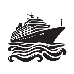 Cruise Silhouette Vector Illustrations – Perfect for Travel-Themed Designs