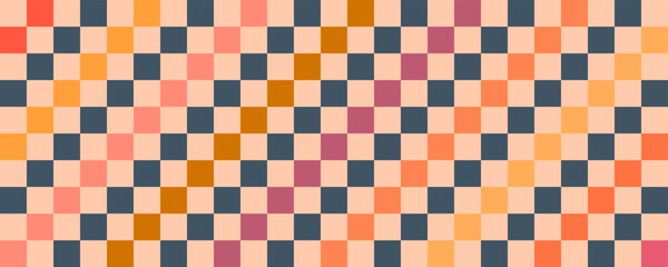 Checkerboard vector background. Retro chessboard geometric colorful design template