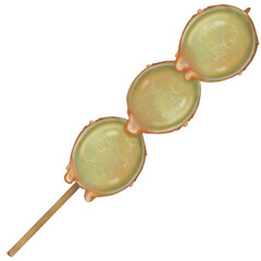 Grape tanghulu candied coating syrup of Chinese snacks fruits,Sweet dessert skewer hand drawn illustrations. 