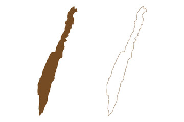 Oland island (Kingdom of Sweden, Kalmar County) map vector illustration, scribble sketch Oland map © danlersk