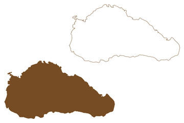 Obi island (Republic of Indonesia, South East Asia) map vector illustration, scribble sketch Obira map