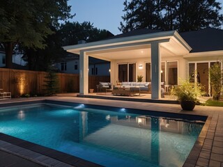 Fototapeta premium luxury swimming pool in hotel,luxury swimming pool,swimming pool at night