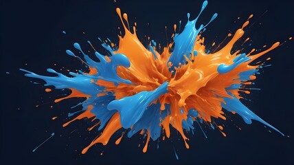 orange ink splashes on black background
