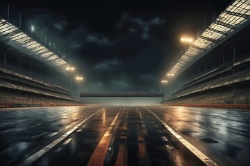 Fototapeta premium Nighttime Race Track