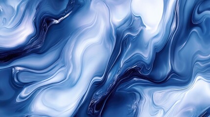 Obraz premium An elegant indigo abstract glass pattern with marble-like textures, creating a contemporary and versatile background.