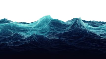 An ocean-inspired gradient starting with dark navy blue at the top and gradually blending into lighter blues and aqua tones, png