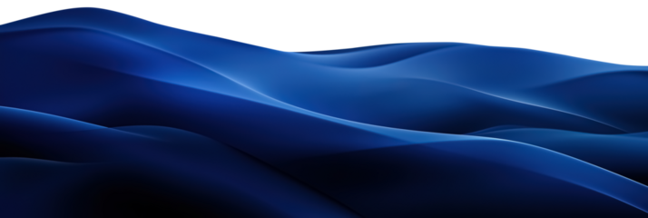 Abstract dark blue blurred waves with defocused gradient tones, png