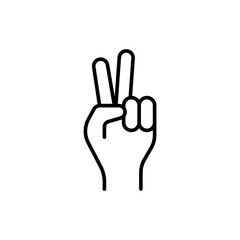 Peace sign outline icons, minimalist vector illustration ,simple transparent graphic element .Isolated on white background