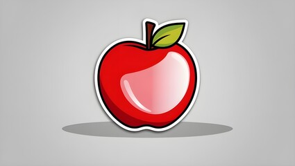 A Red Apple Cartoon in an Isolated Background