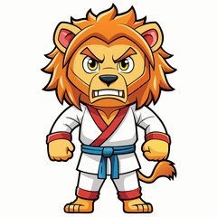 karate lion art vector illustration