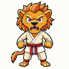 karate lion art vector illustration