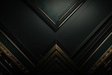 Fototapeta premium Abstract black and gold geometric pattern with intersecting lines.