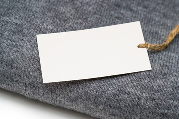 Empty Sale Tag Label on Clothing